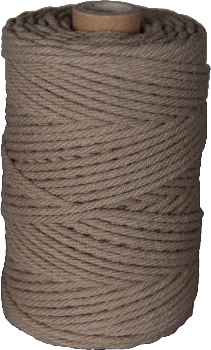 Macramétouw twine thick van 70 m, lichtbruin