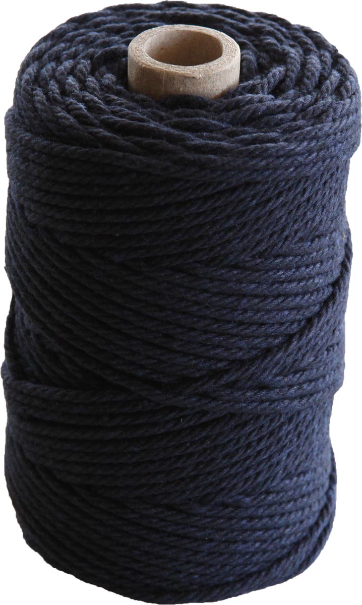 Macramétouw twine thick van 70 m, donkerblauw