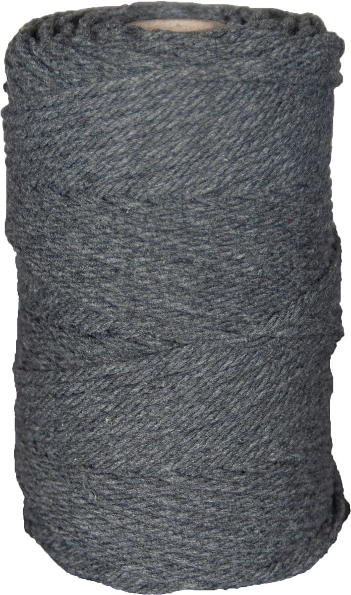 Macramétouw twine thick van 70 m, grafietgrijs