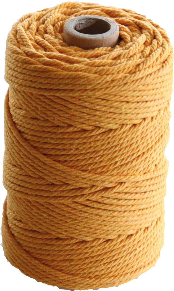 Macramétouw twine thick van 70 m, okergeel