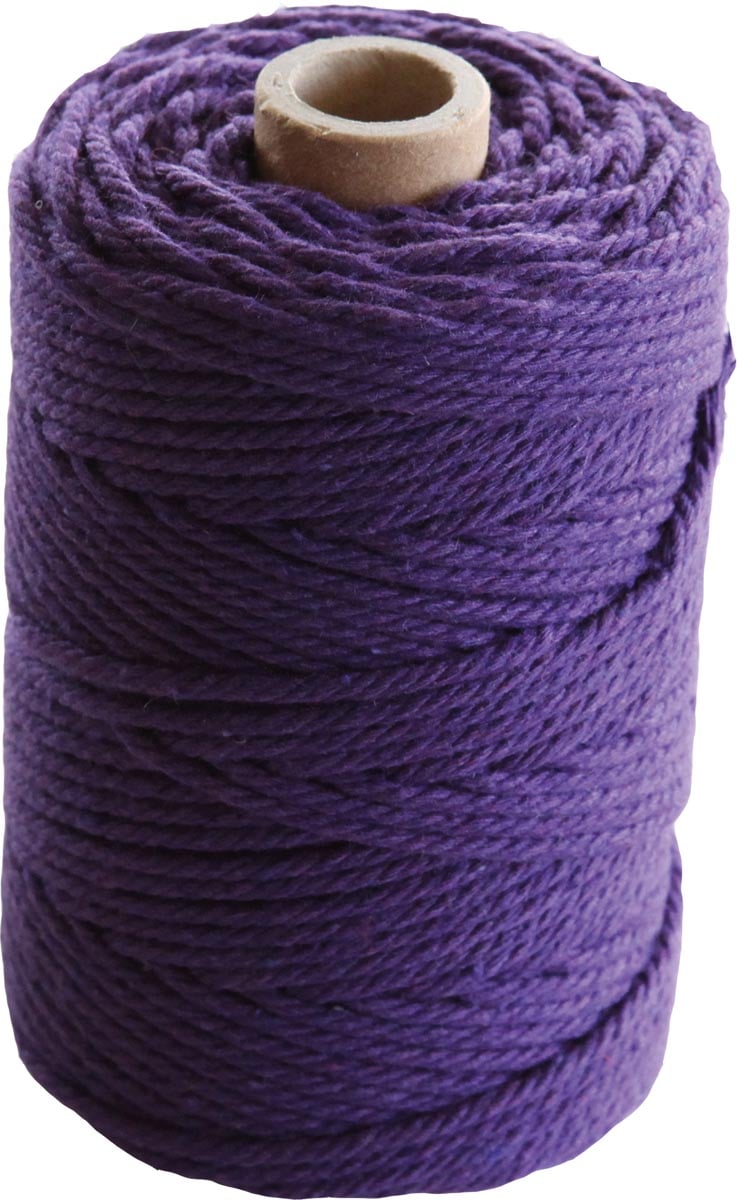 Macramétouw twine thick van 70 m, violet