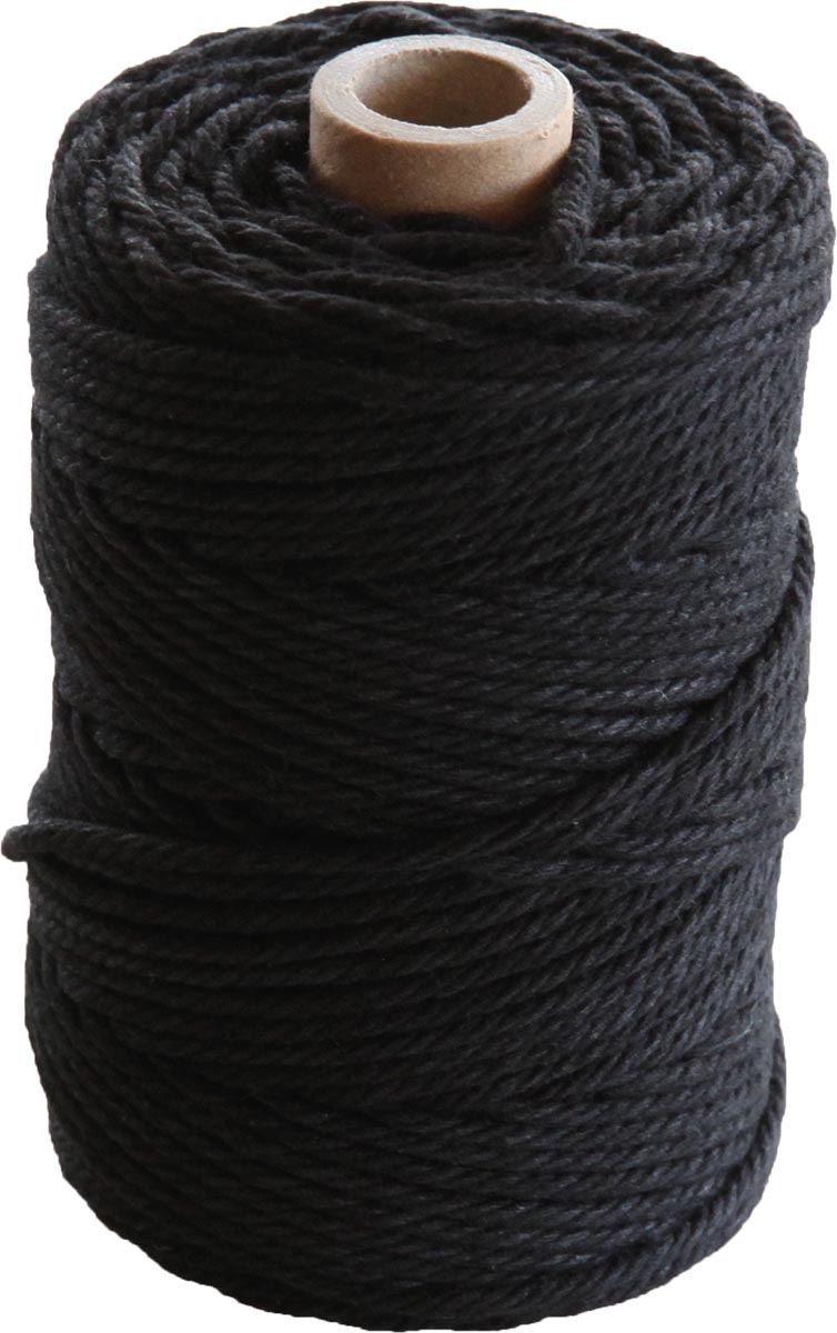 Macramétouw twine thick van 70 m, zwart
