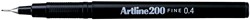 Artline 200 fineliner, zwart