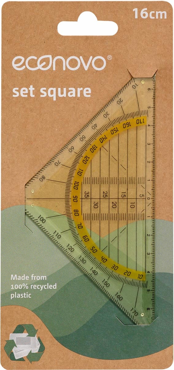 Econovo geodriehoek, plastic, 16 cm afbeelding