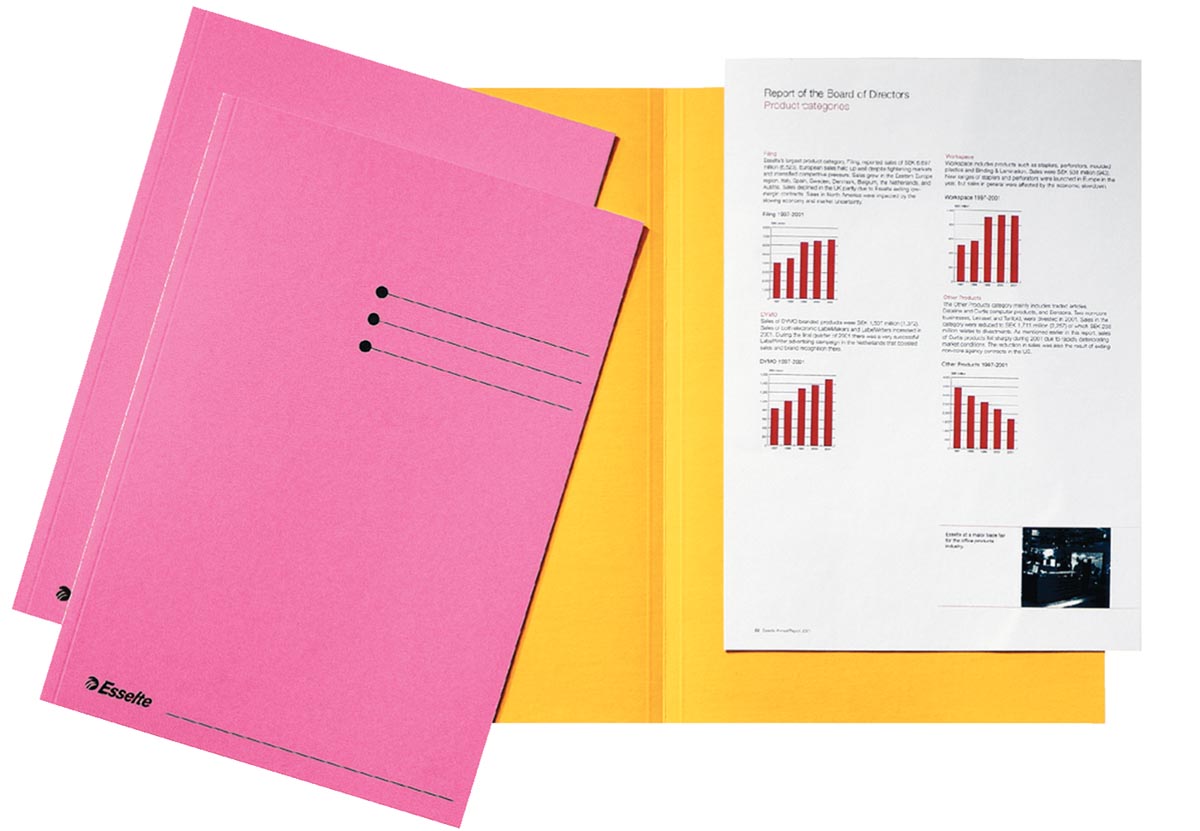 Esselte dossiermap roze, pak van 100 stuks afbeelding