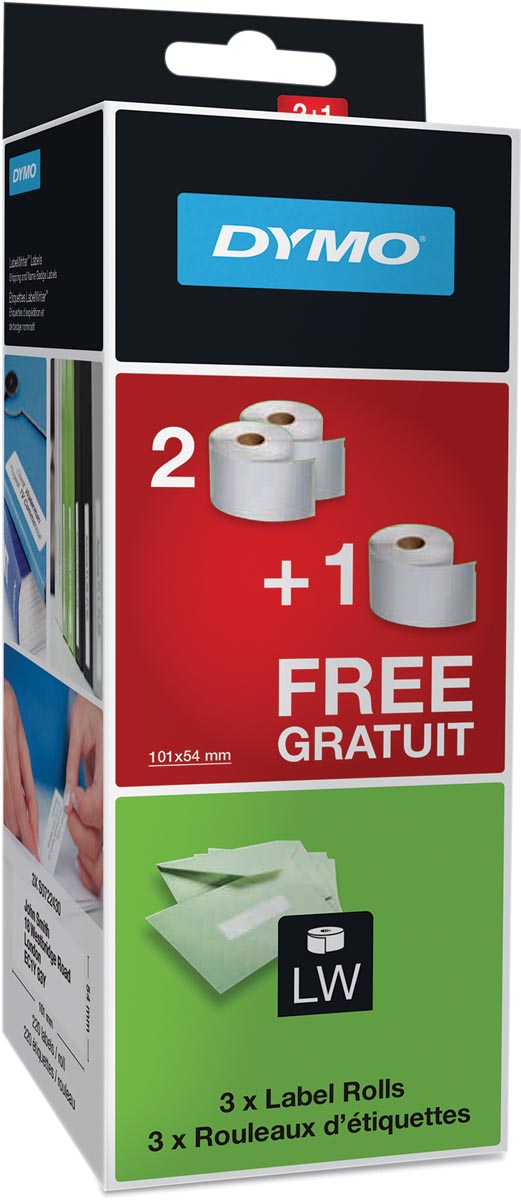 Dymo Etiketten Labelwriter Ft 101 X 54 Mm Wit 220 2 1 Ref 99014 huismerk kopen in de aanbieding Dymo Etiketten Labelwriter Ft 101 X 54 Mm Wit 220 2 1 Ref 99014 huismerk kopen in de aanbieding