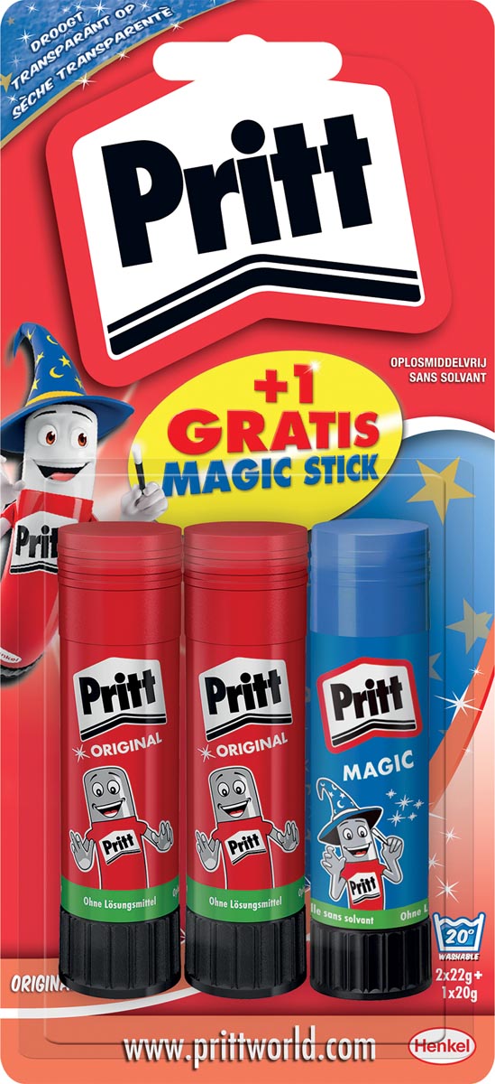 Pritt plakstift 2 x 22 g + GRATIS Magic plakstift 20 g