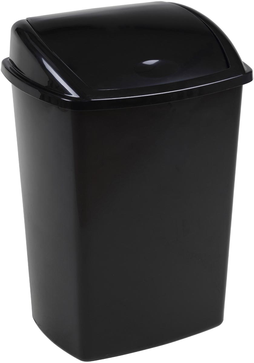Vuilbak met swing deksel 4,45 l, zwart