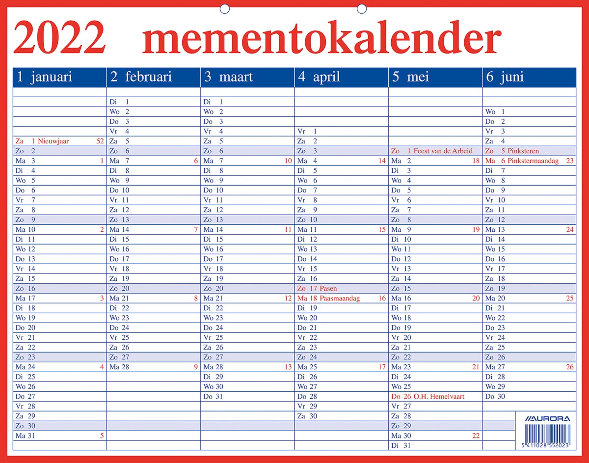 Aurora Memento 20 Nederlandstalig, 2022