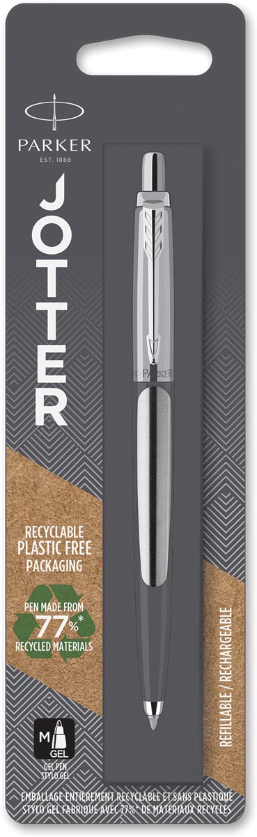 Parker Jotter gelroller Stainless Steel CT, op blister afbeelding