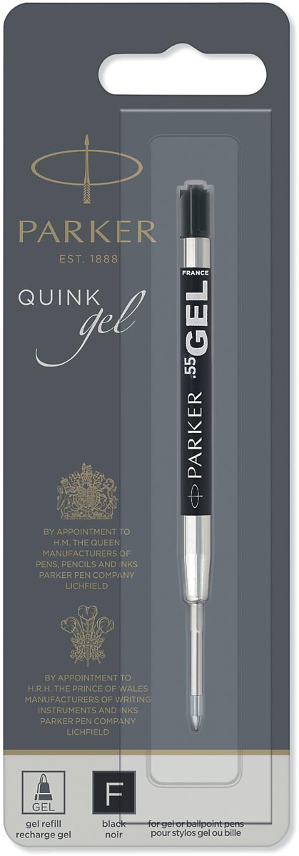 Parker Quink Gel vulling voor balpen fijn, zwart, op blister afbeelding