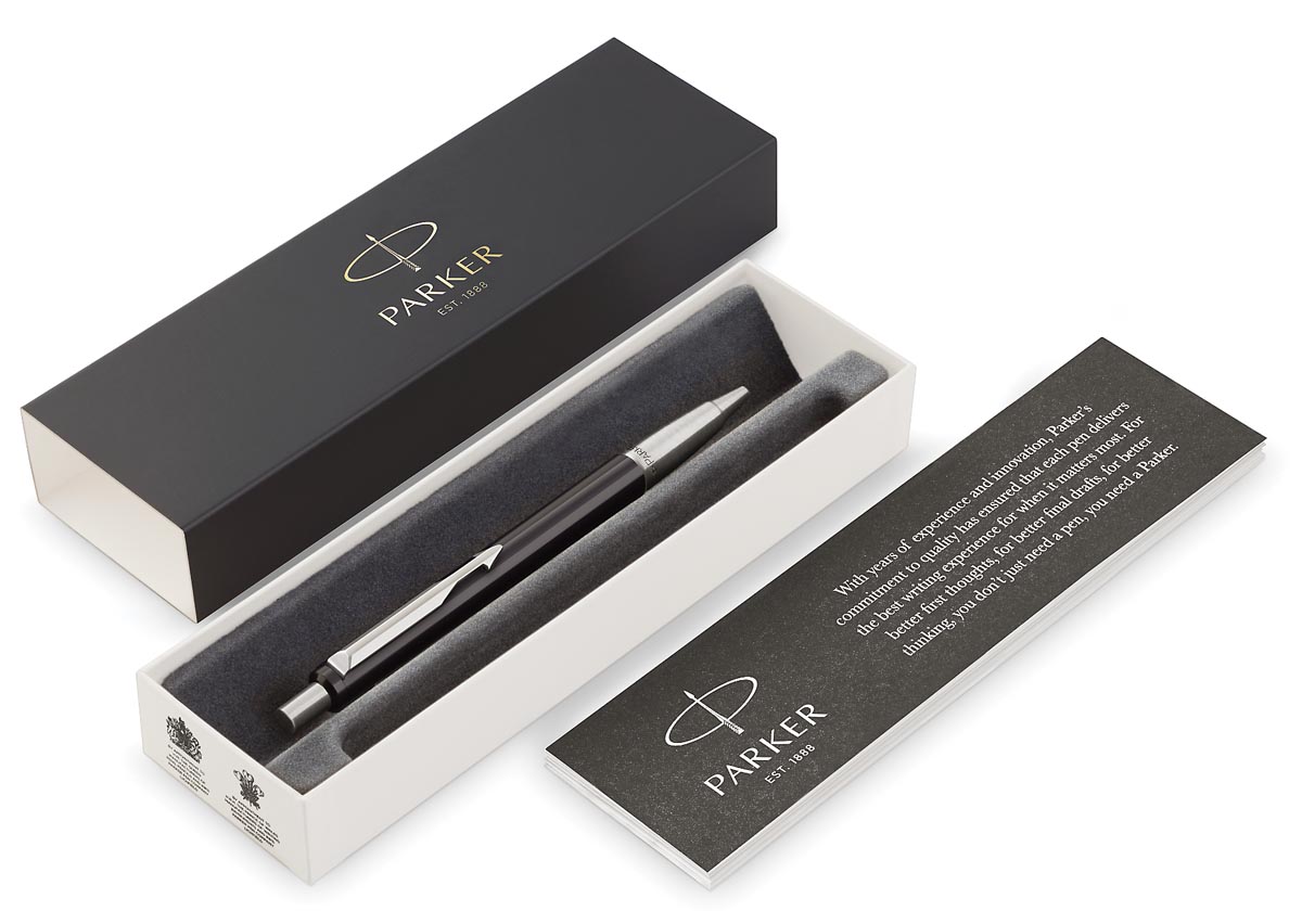 Parker Balpen Vector Medium In Giftbox Zwart huismerk kopen in de aanbieding Parker Balpen Vector Medium In Giftbox Zwart huismerk kopen in de aanbieding