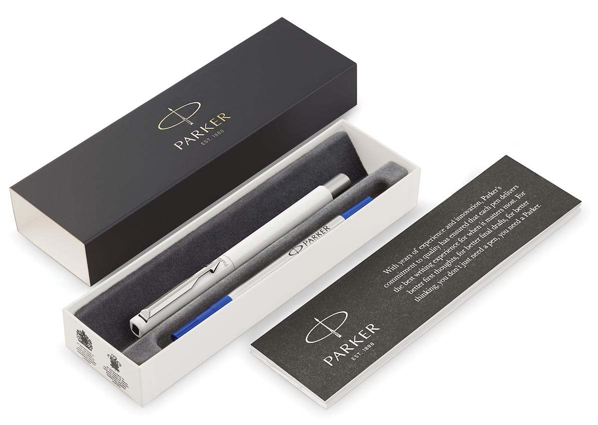 Parker Roller Vector Medium In Giftbox Wit huismerk kopen in de aanbieding Parker Roller Vector Medium In Giftbox Wit huismerk kopen in de aanbieding