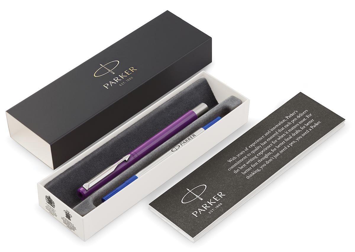 Parker Roller Vector Medium In Giftbox Paars huismerk kopen in de aanbieding Parker Roller Vector Medium In Giftbox Paars huismerk kopen in de aanbieding