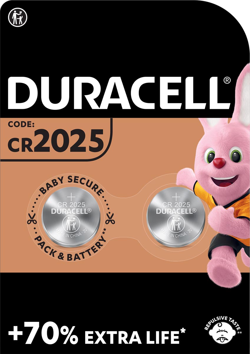 Duracell knoopcel Electronics CR2025, blister van 2 stuks afbeelding