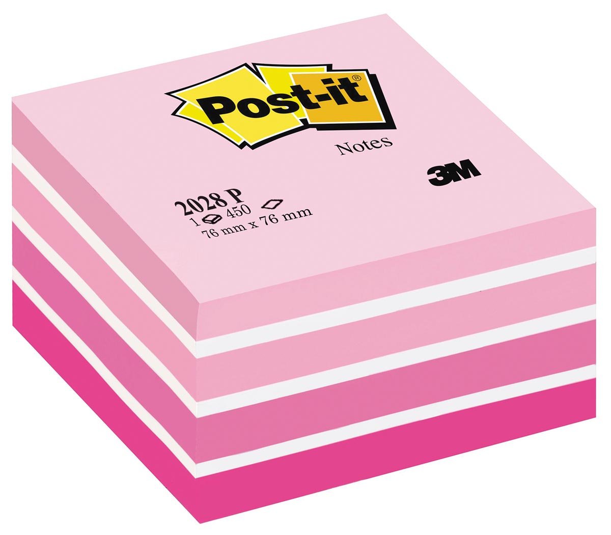 Post-it Notes kubus, 450 vel, t 76 x 76 mm, roze afbeelding
