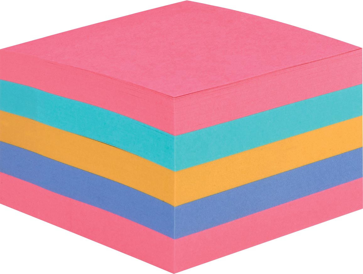 Post-it Super Sticky Notes kubus, 440 vel, ft 76 x 76 mm, geassorteerde regenboogkleuren afbeelding