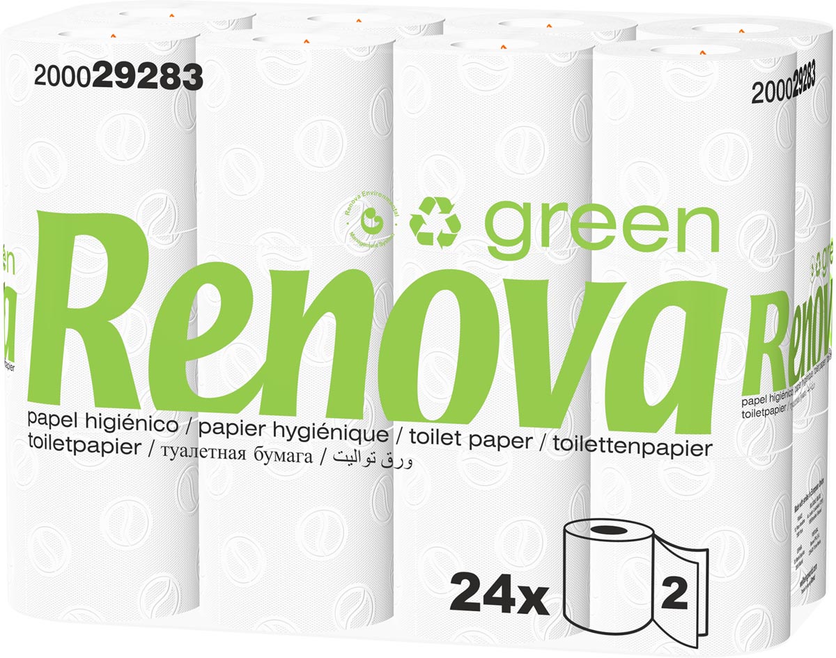Renova Green toiletpapier, 2-laags, 130 vellen, pak van 96 rollen afbeelding