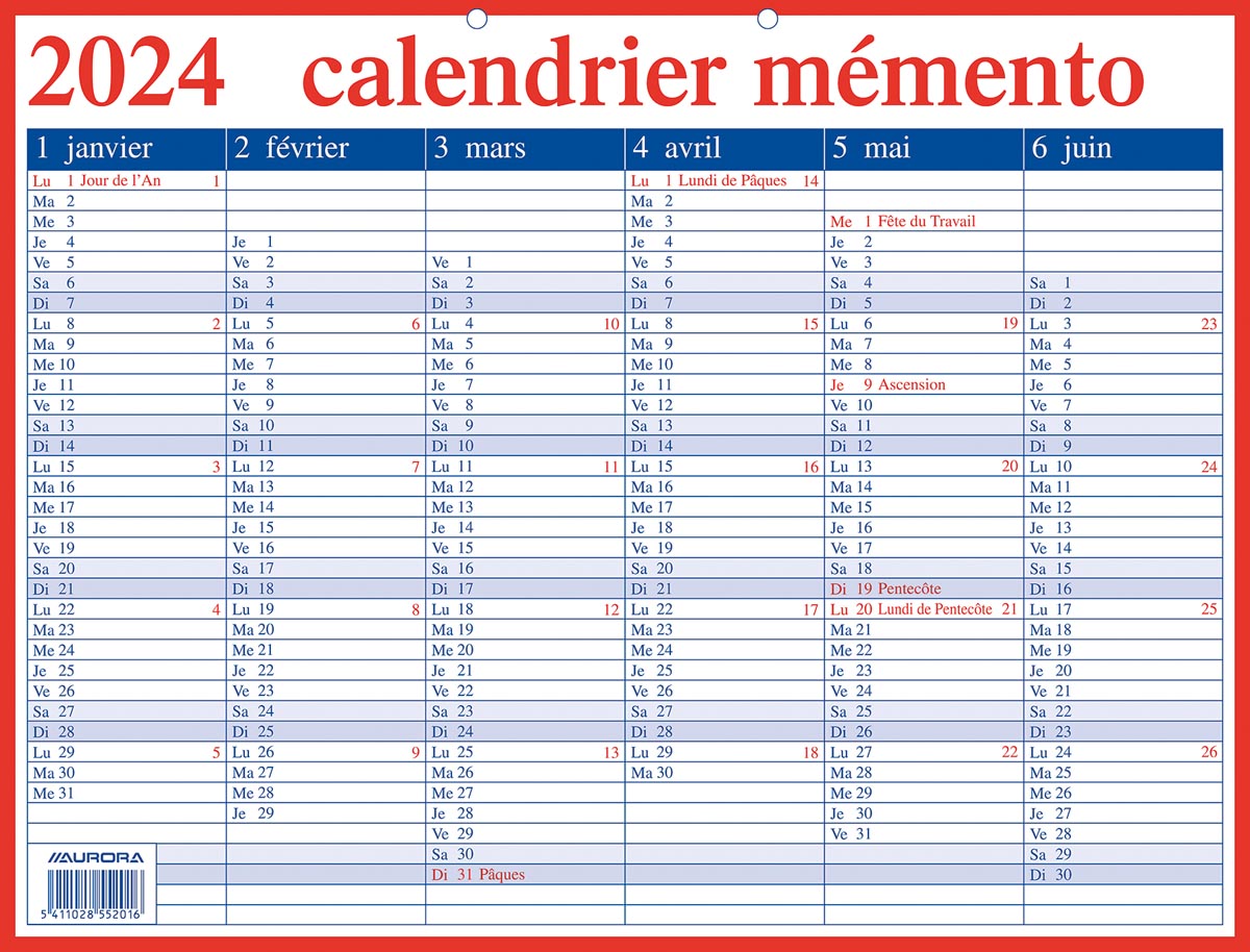 Aurora Memento 20 Franstalig, 2024 Aurora Memento 20 Franstalig, 2024