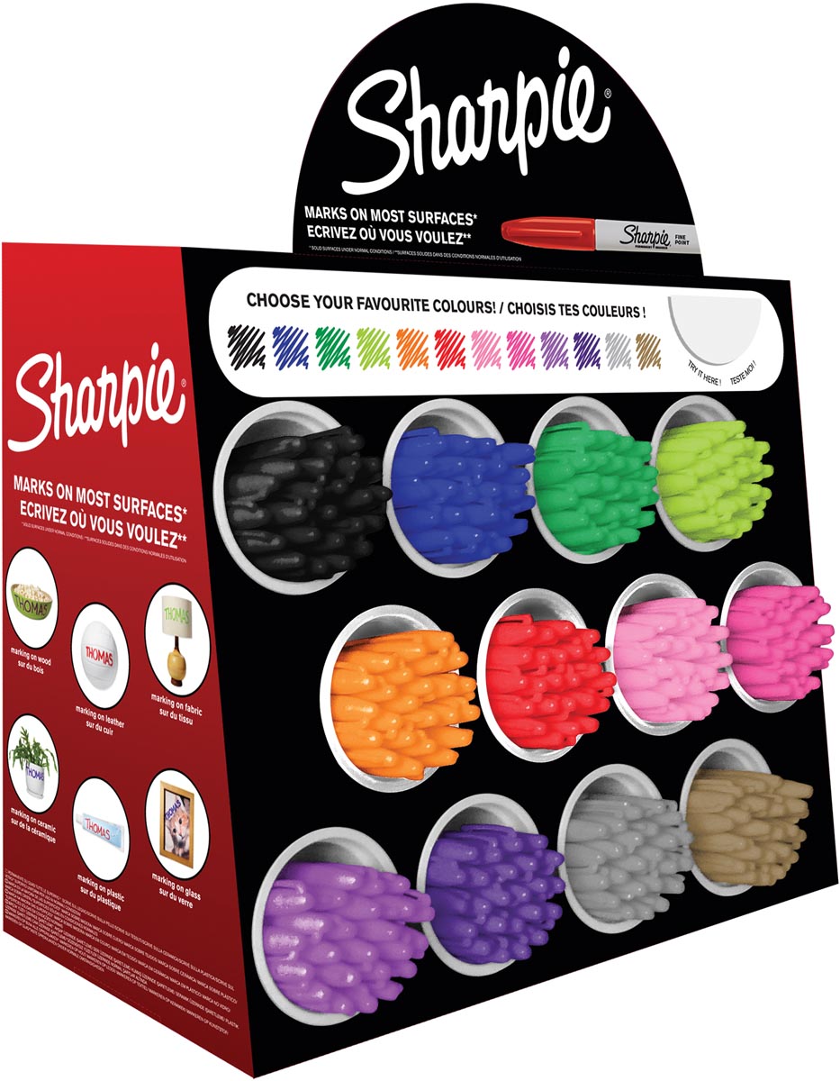 Sharpie Permanente Marker Display Van 288 Stuks In Geassorteerde Kleuren huismerk kopen in de aanbieding