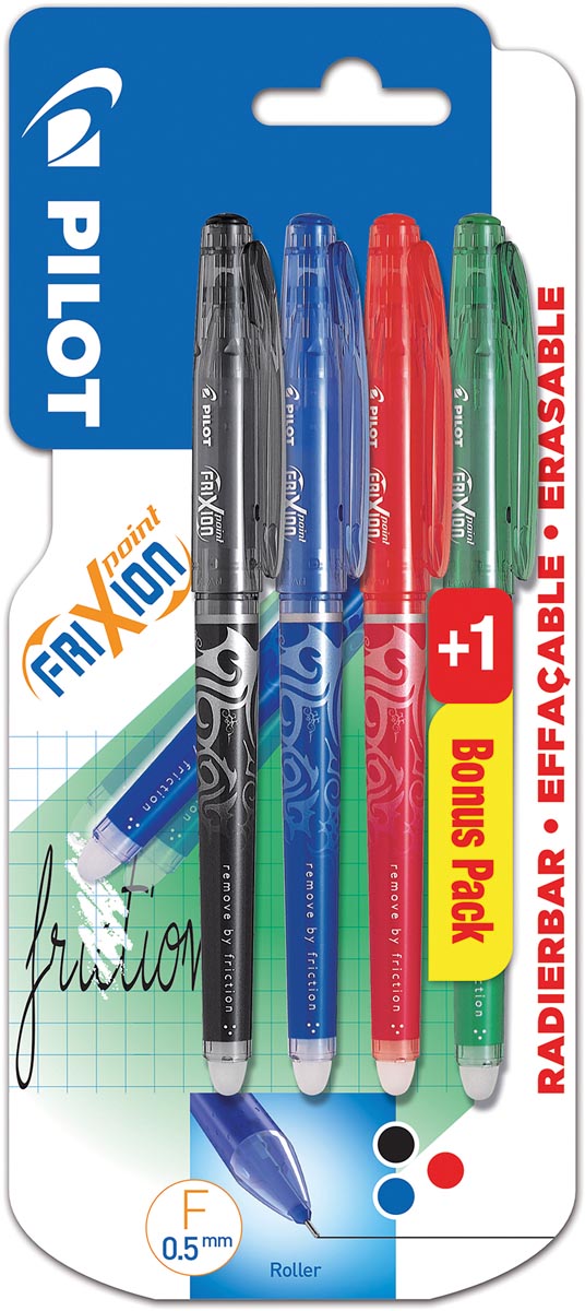 Pilot Roller Frixion Point, blister met 4 stuks (3 + 1 GRATIS)