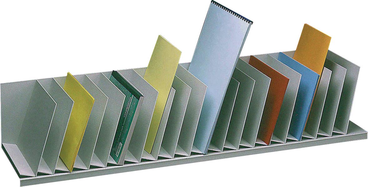 Paperflow sorteervak met vaste tussenschotten, schuin, 20 vakken, breedte 111,5 cm