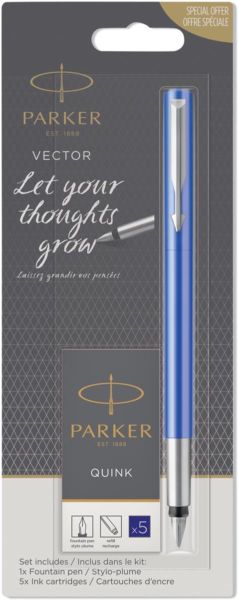 Parker vulpen Vector, blister met vulling, in geassorteerde kleuren afbeelding