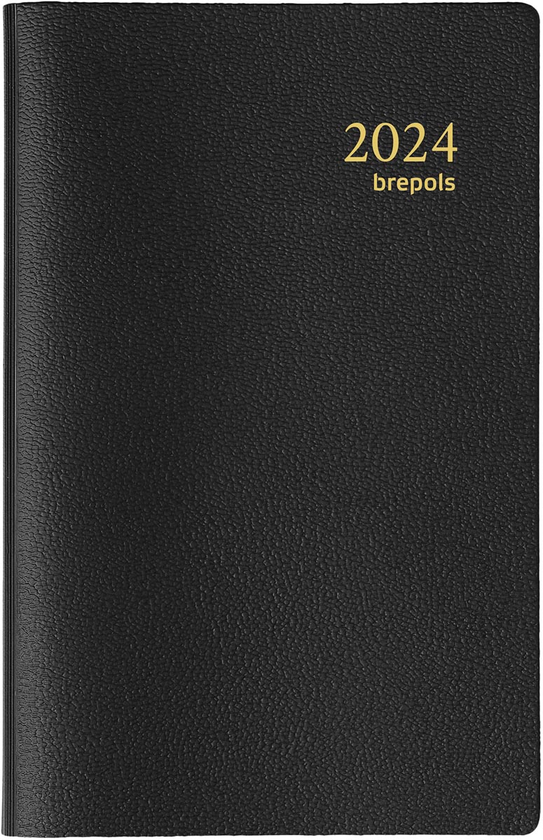 Brepols agenda Delta Genova 6-talig, zwart, 2024 Brepols agenda Delta Genova 6-talig, zwart, 2024