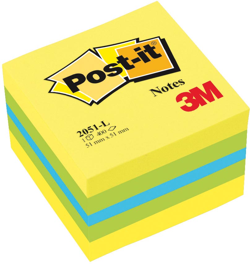 Post-it Notes mini kubus, 400 vel, ft 51 x 51 mm, groen afbeelding