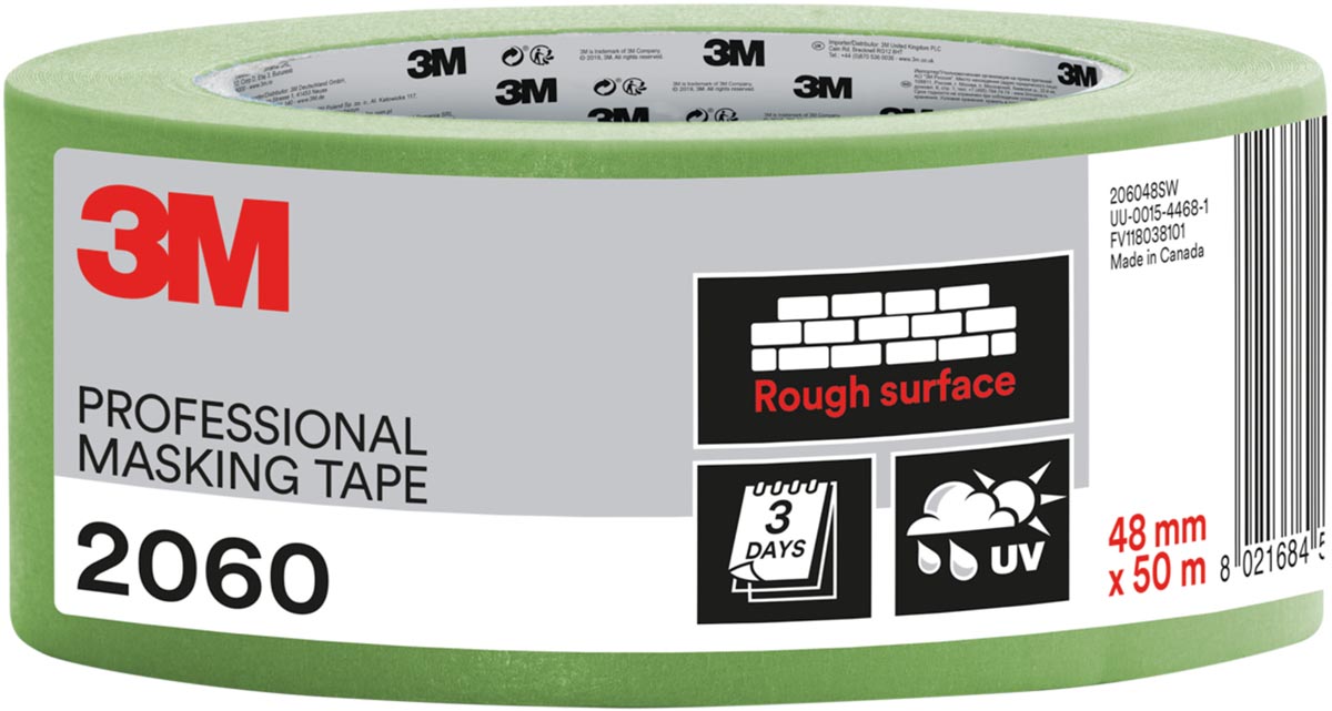 Afbeelding van 3M professionele afplaktape, voor ruwe oppervlakken, ft 48 mm x 50 m, groen