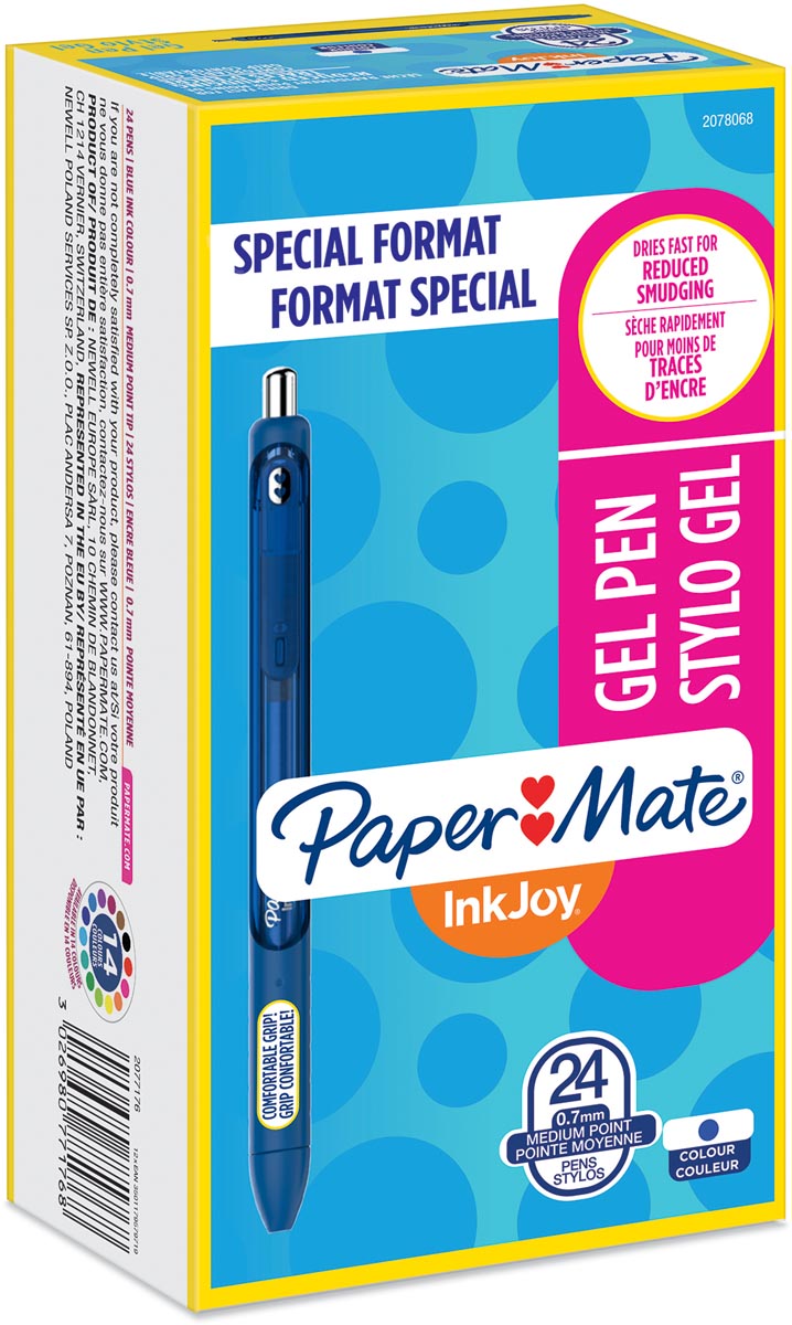 Paper Mate Roller Inkjoy Gel Medium Value Pack Van 24 Stuks 20 4 Blauw huismerk kopen in de aanbieding