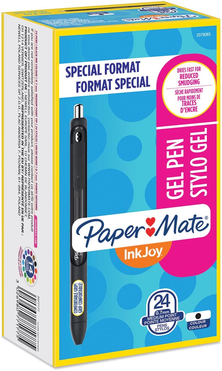 Paper Mate Roller Inkjoy Gel Medium Value Pack Van 24 Stuks 20 4 Zwart huismerk kopen in de aanbieding