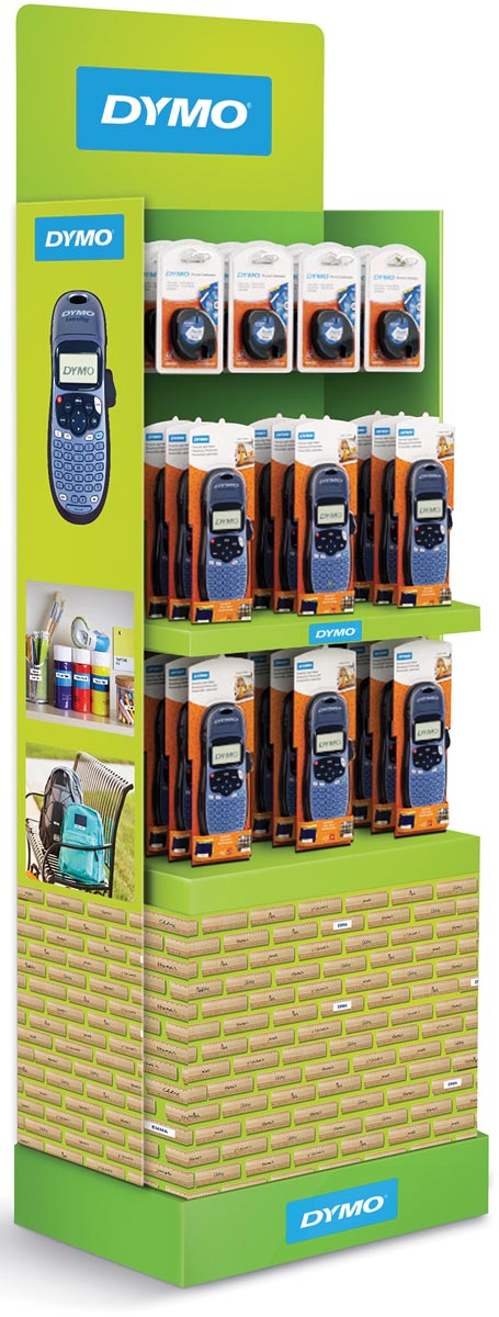 Dymo Letratag 100H vloerdisplay, toestellen en tapes, display van 60 stuks