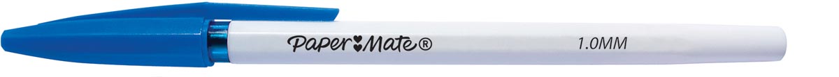 Paper Mate balpen zeshoekige lichaam en ventilerende dop, pak van 8 stuks, blauw