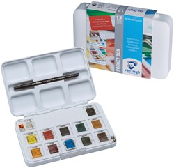 Van Gogh aquarelverf, pocket box met 12 halve napjes