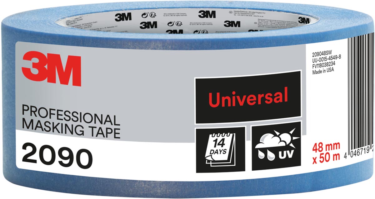 Afbeelding van 3M professionele afplaktape, voor diverse oppervlakken, ft 48 mm x 50 m, blauw