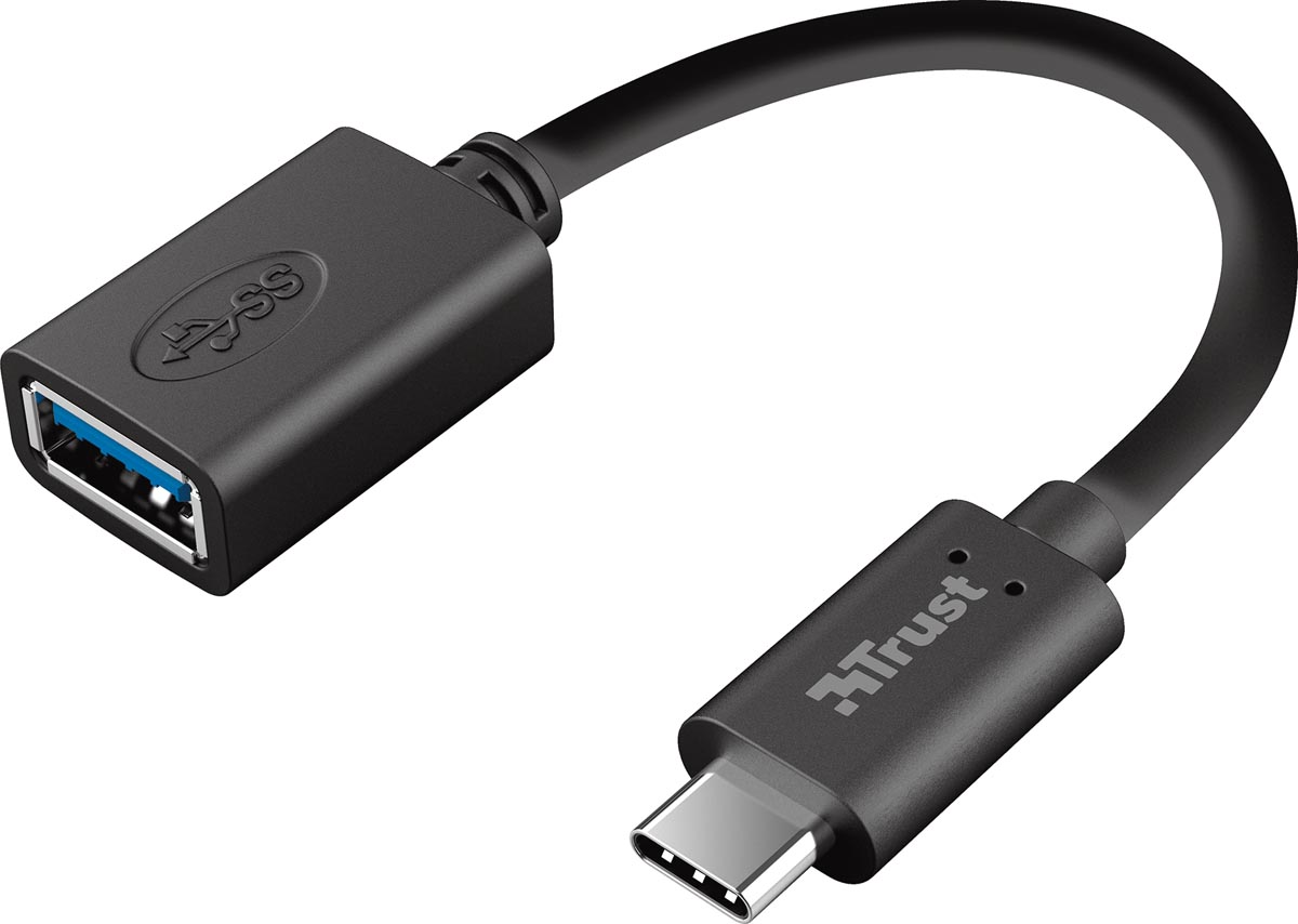 Trust Calyx USB kabel OTG, USB A - USB C, 0,15 m, zwart