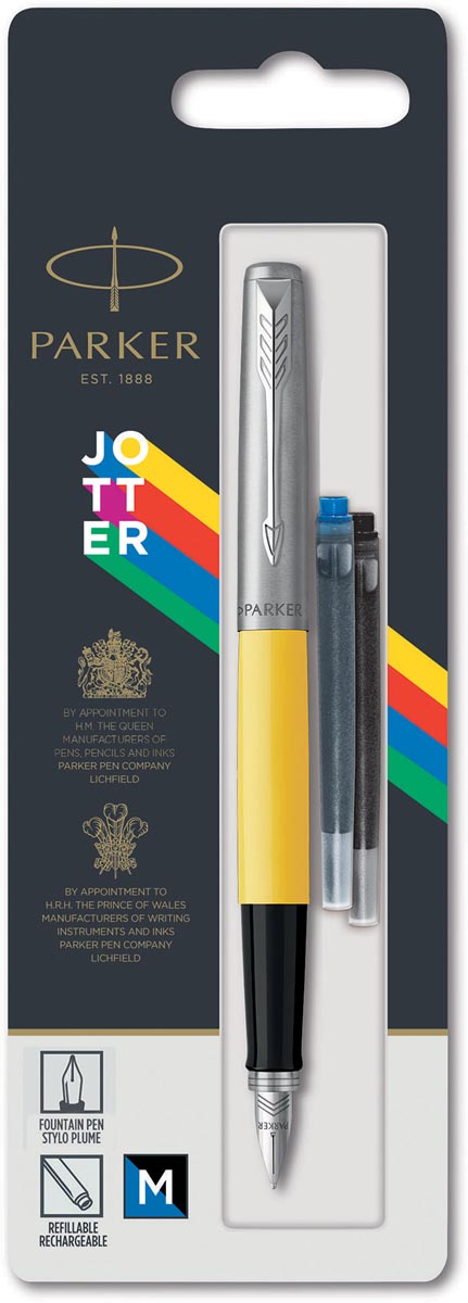 Parker Jotter Originals vulpen, geel, op blister