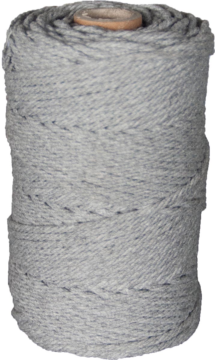Macramétouw twine thick van 70 m, muisgrijs