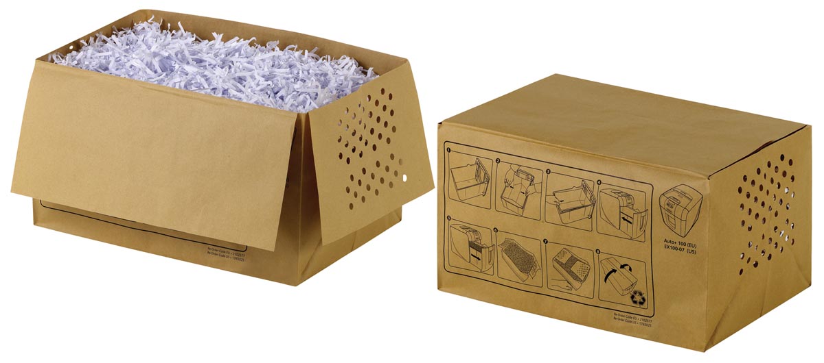 Rexel recycleerbare opvangzakken voor papiervernietiger 26 l, voor Auto+100X, pak van 20 zakken