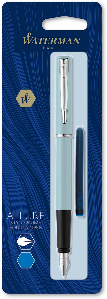 Waterman vulpen Allure pastel fijne punt, op blister, geassorteerde kleuren