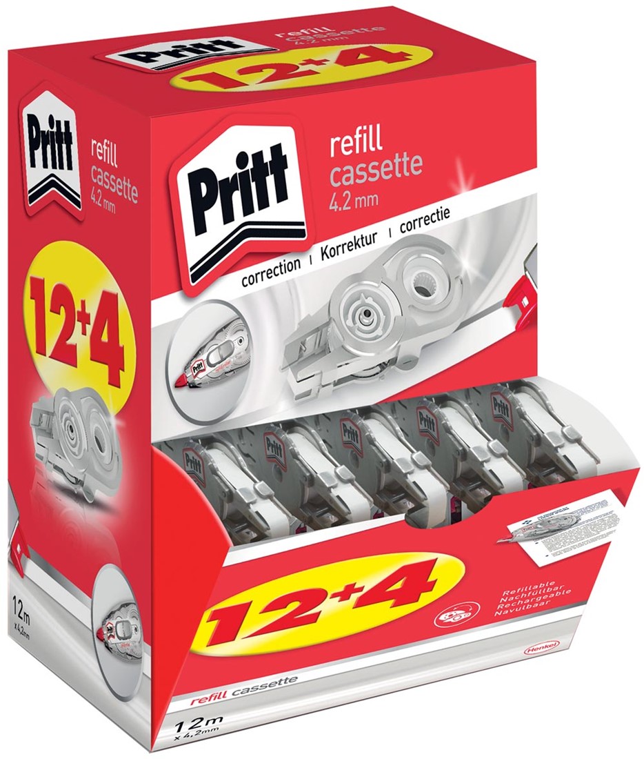 Lot De 5 Recharges De Ruban Correcteur Pritt Flex – Pointe Flexible, Application Recto-Verso – 12m X 4.2mm - 6