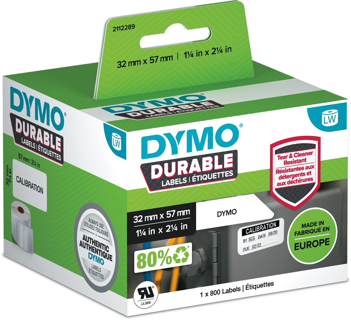 Dymo duurzame etiketten LabelWriter ft 57 x 32 mm, 800 etiketten Dymo duurzame etiketten LabelWriter ft 57 x 32 mm, 800 etiketten