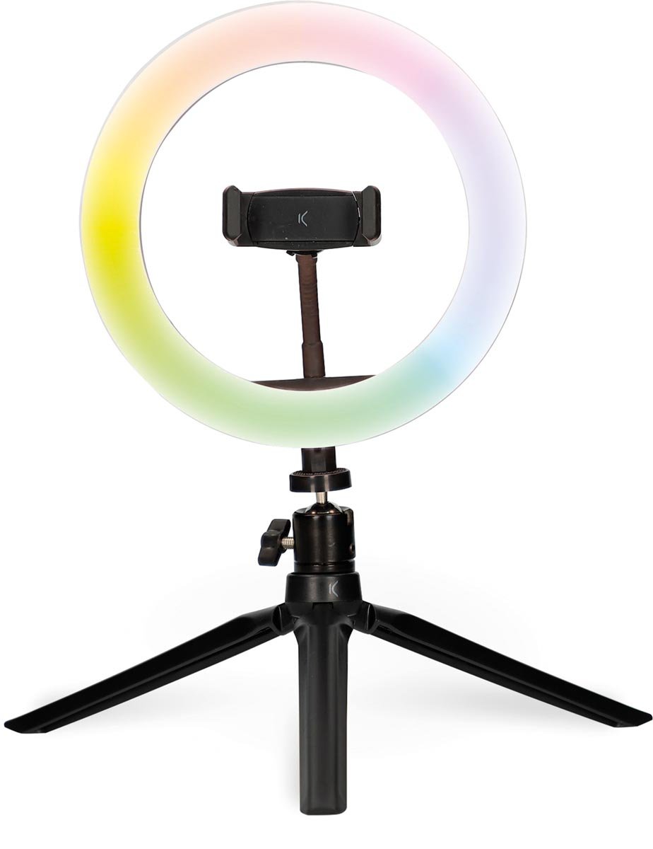 Ksix LED ringlamp met statief, RGB kleuren, diameter 20 cm afbeelding