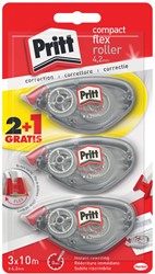 Pritt correctieroller Compact Flex 4,2 mm x 10 m, blister 2 + 1 gratis