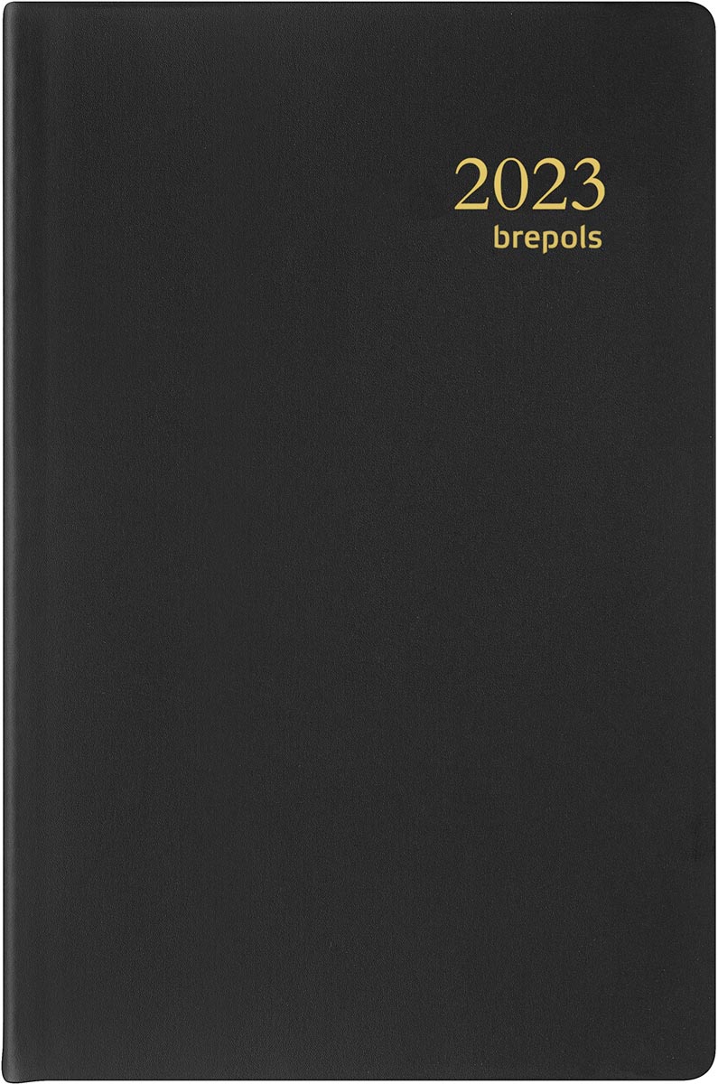 Brepols agenda Delta Seta 6-talig, zwart, 2023 Brepols agenda Delta Seta 6-talig, zwart, 2023