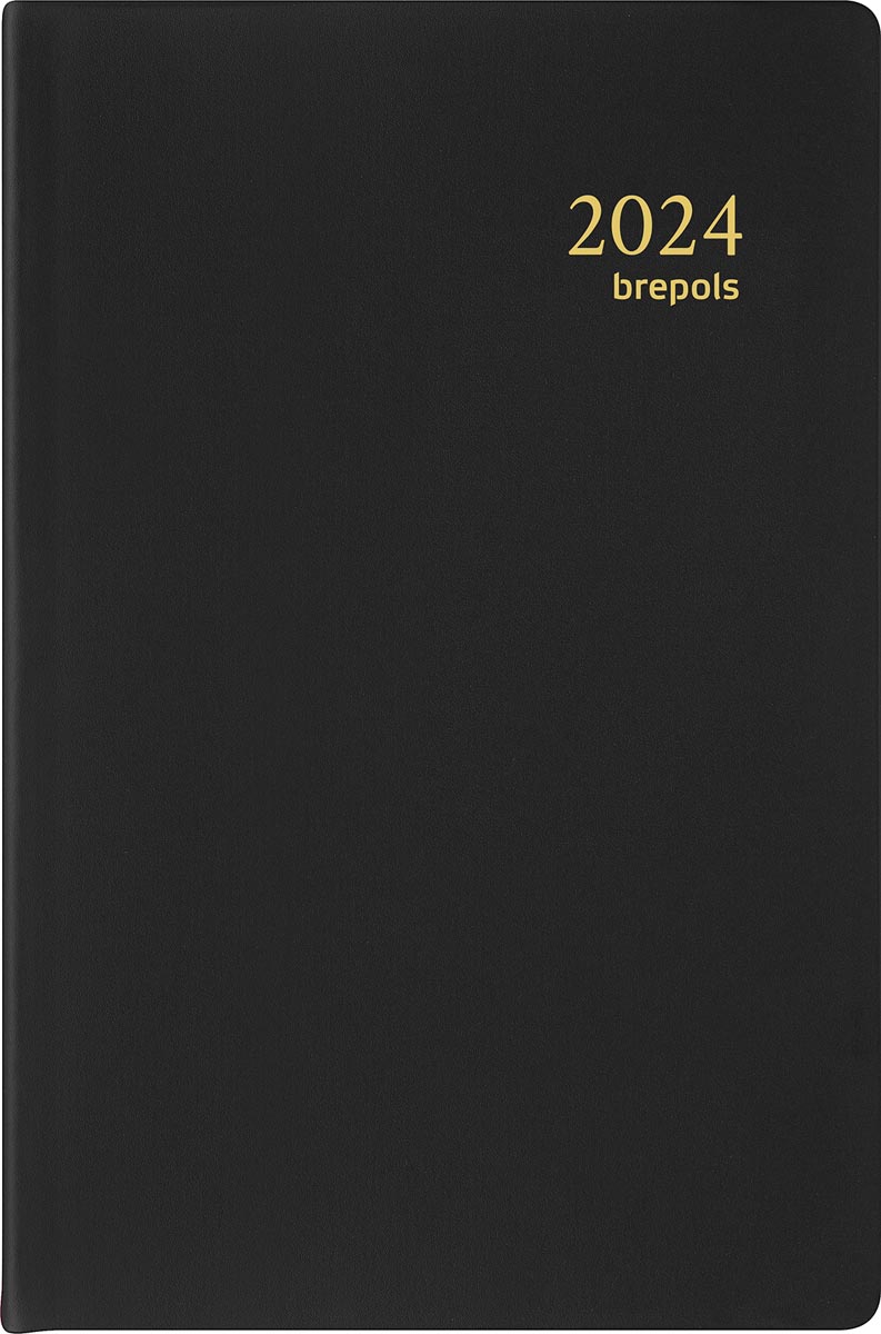 Brepols agenda Delta Seta 6-talig, zwart, 2024 Brepols agenda Delta Seta 6-talig, zwart, 2024