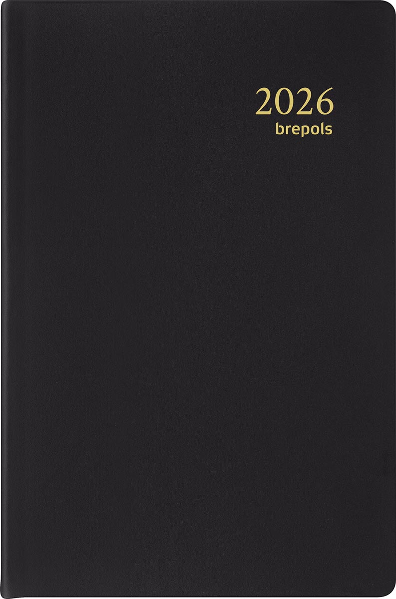 Brepols agenda Delta Seta 6-talig, zwart, 2026