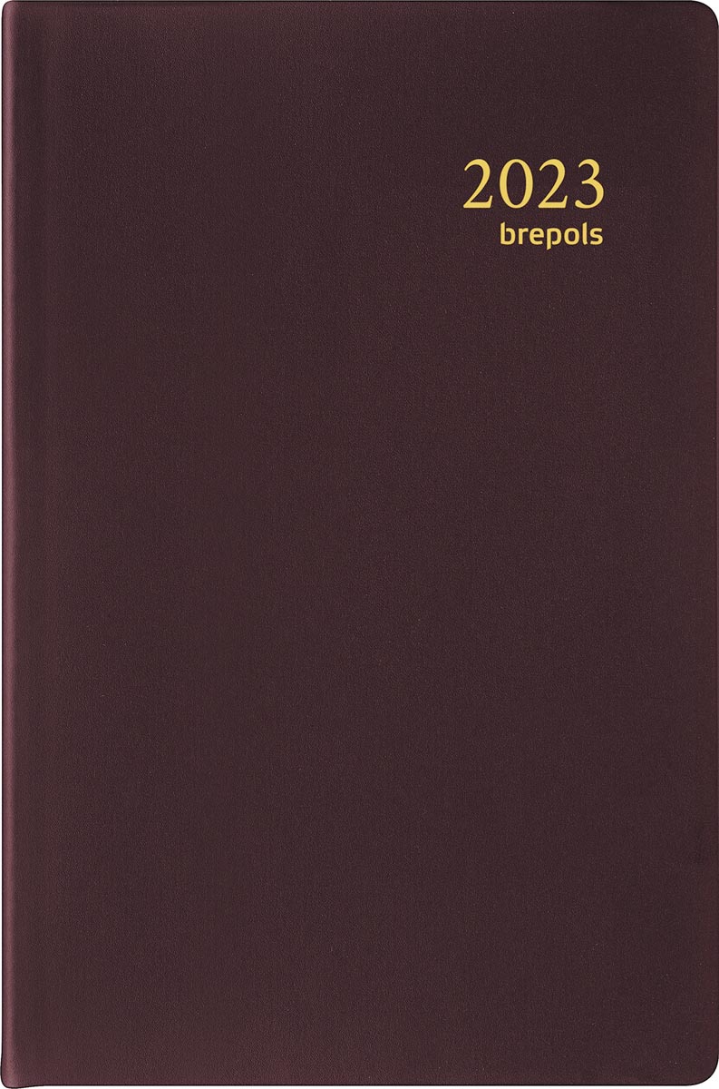 Brepols agenda Delta Seta 6-talig, bordeaux, 2023 Brepols agenda Delta Seta 6-talig, bordeaux, 2023