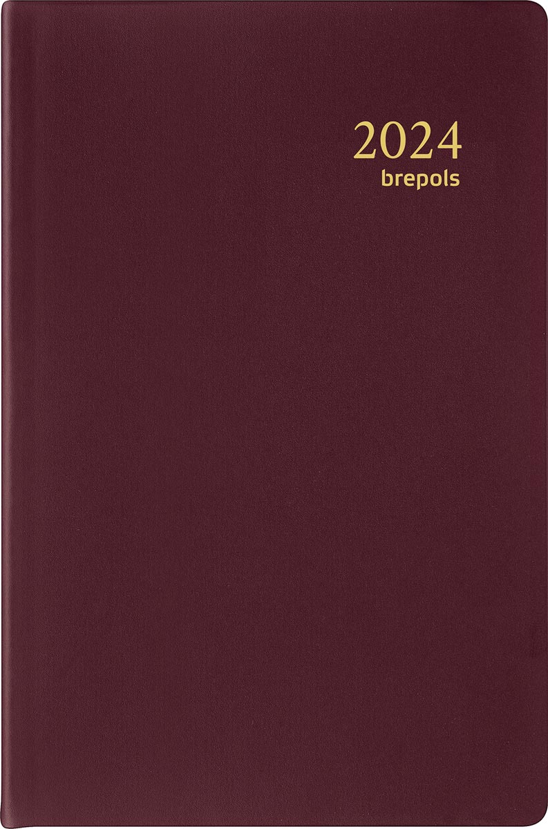 Brepols agenda Delta Seta 6-talig, bordeaux, 2024 Brepols agenda Delta Seta 6-talig, bordeaux, 2024